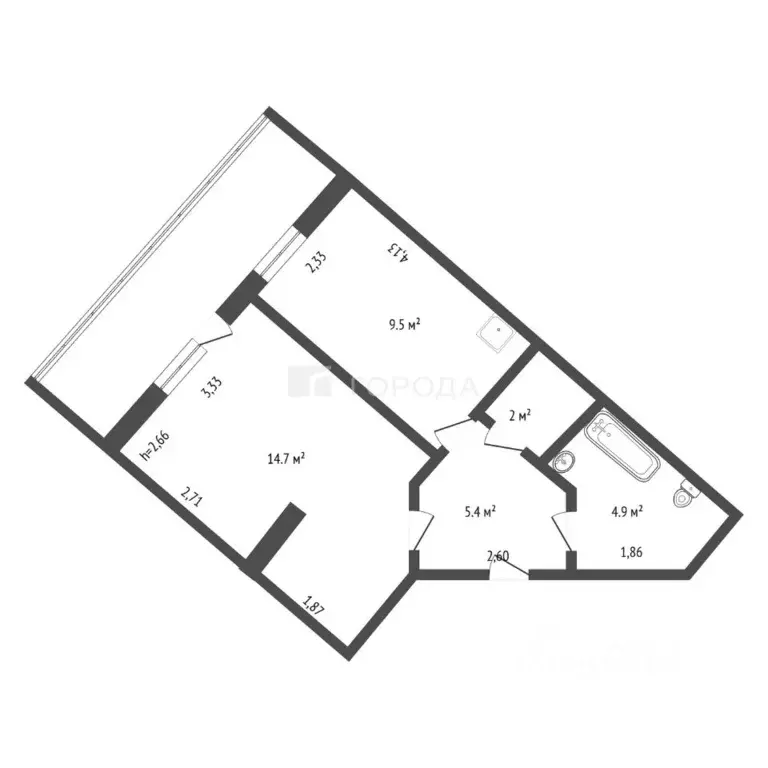 1-к кв. Алтайский край, Барнаул ул. Энтузиастов, 51 (35.5 м) - Фото 2