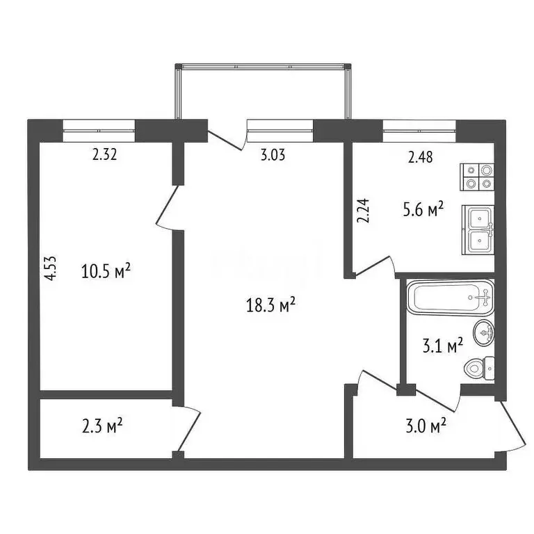2-комнатная квартира: Альметьевск, микрорайон РТС, улица Дружбы, 11 ... - Фото 1