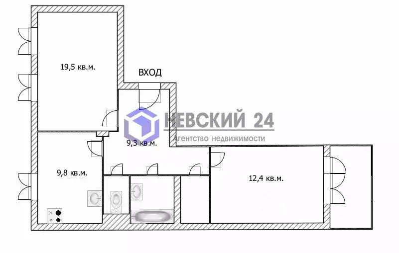 2-к кв. Санкт-Петербург просп. Просвещения, 53К1 (56.5 м) - Фото 1