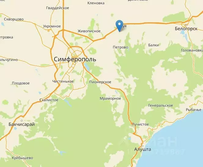 Участок в Крым, Белогорский район, Зуйское с/пос, с. Нижние Орешники ... - Фото 2