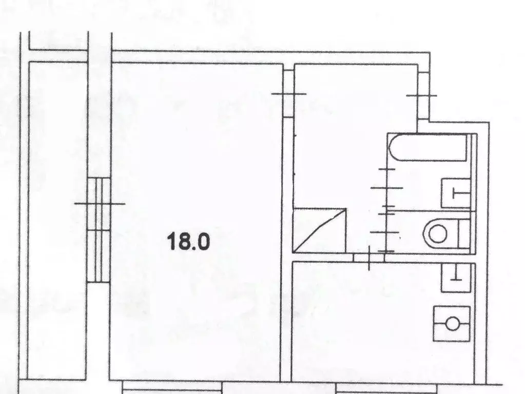 1-к кв. Москва Большая Очаковская ул., 15 (32.9 м) - Фото 2