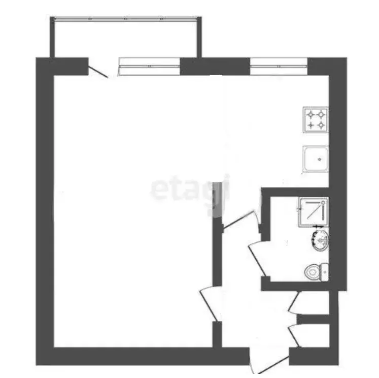 1-комнатная квартира: Юрга, улица Кирова, 27А (31.8 м) - Фото 1
