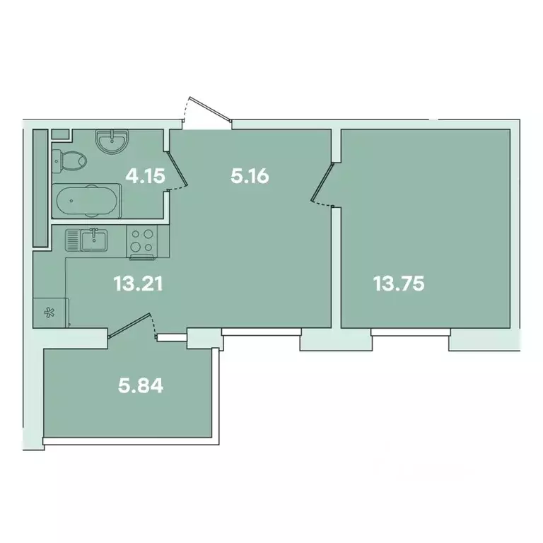 1-к кв. Иркутская область, Иркутск ул. Петрова, 16 (42.1 м) - Фото 1