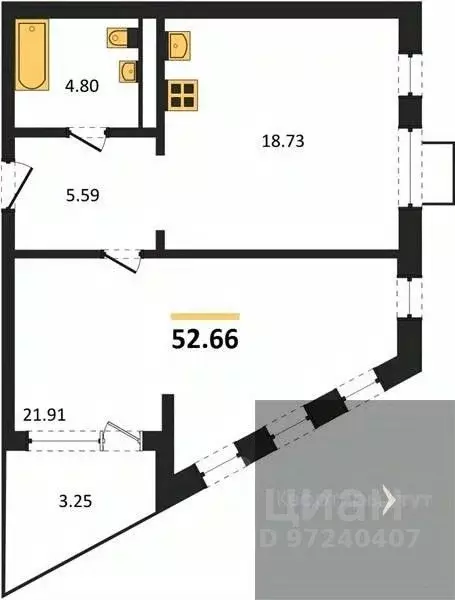 1-к кв. Воронежская область, Воронеж наб. Чуева, 7 (52.66 м) - Фото 0