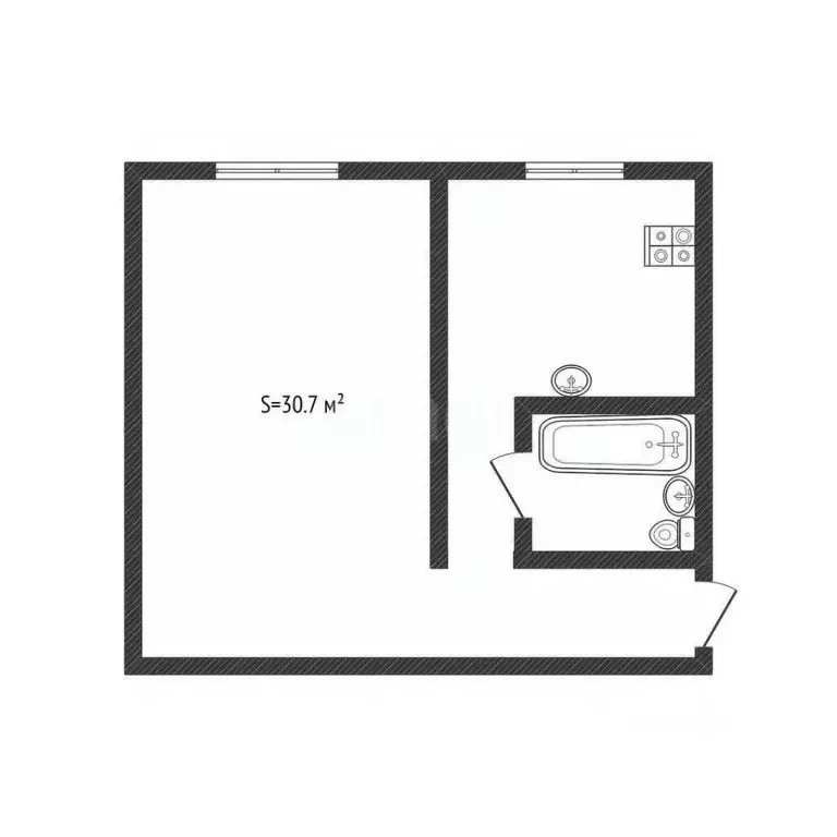 1-к кв. Алтайский край, Бийск ул. Ильи Мухачева, 139 (30.7 м) - Фото 2