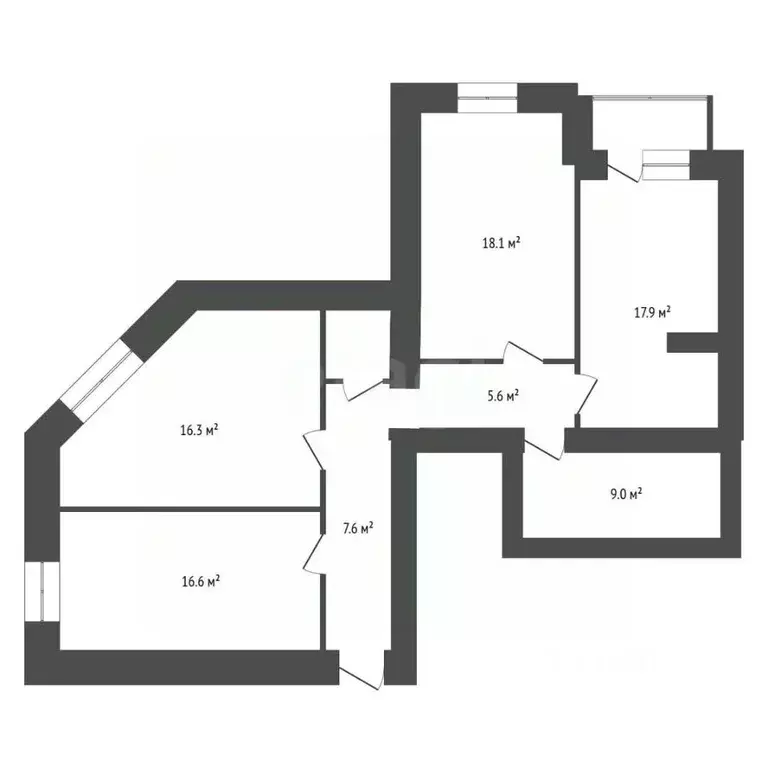 3-к кв. Воронежская область, Воронеж ул. Чапаева, 52а (93.0 м) - Фото 1