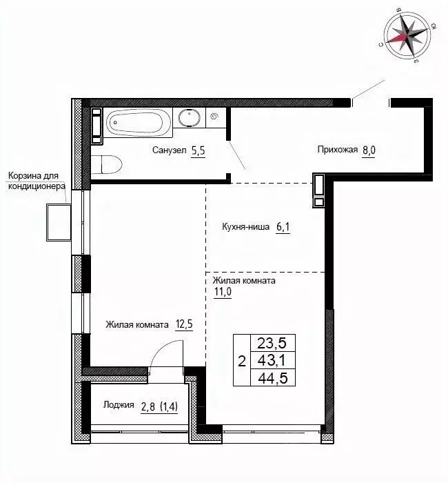 2-к кв. Приморский край, Надеждинский район, пос. Новый ул. Ленина, ... - Фото 1