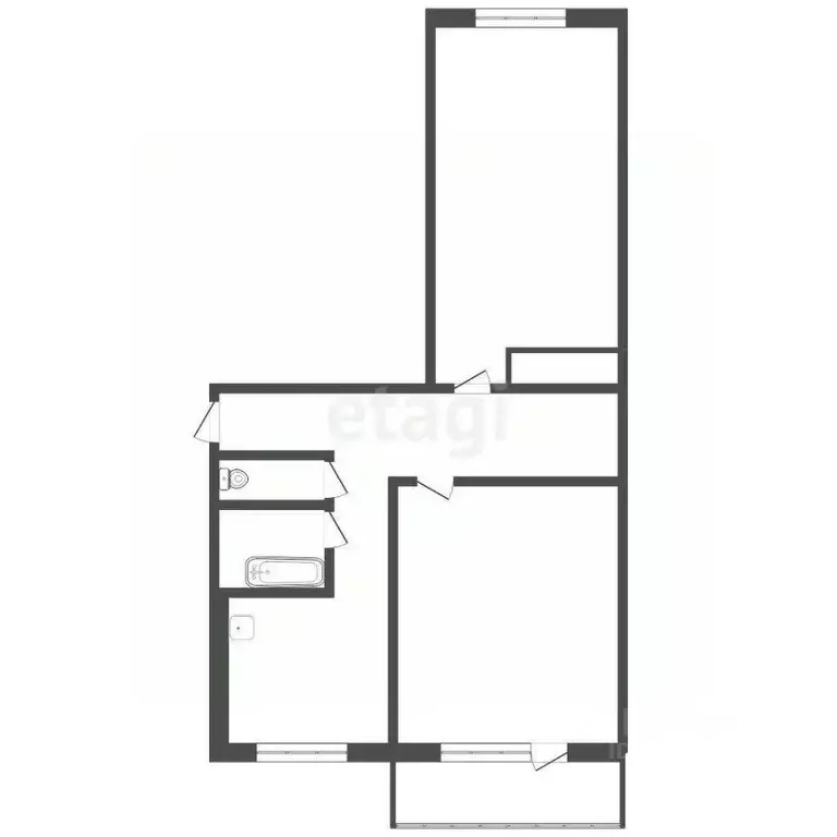 2-к кв. Челябинская область, Озерск ул. Семенова, 4 (43.4 м) - Фото 2