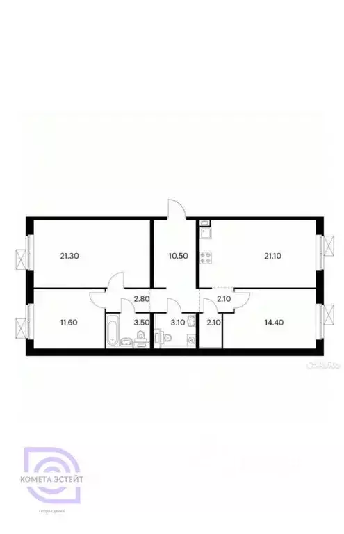 3-к кв. Московская область, Люберцы ул. Летчика Ларюшина, 6к2 (92.0 м) - Фото 2