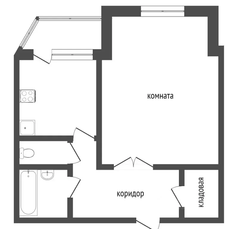 1-к кв. Ханты-Мансийский АО, Сургут ул. Островского, 17 (42.9 м) - Фото 1