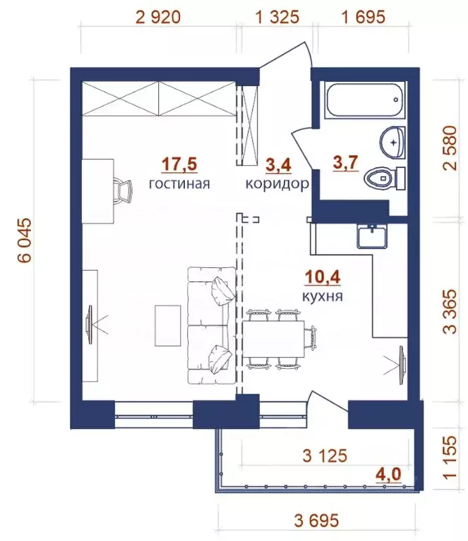 2-к кв. Иркутская область, Иркутск ул. Красноказачья, 23/2 (39.0 м) - Фото 1