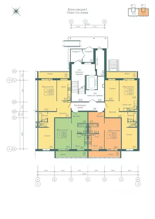 2-к кв. Кемеровская область, Кемерово Южный мкр, 10-й мкр, Весна жилой ... - Фото 2