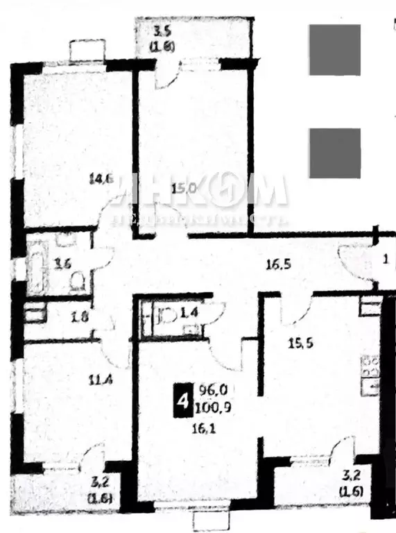 4-комнатная квартира: Люберцы, Рождественская улица, 4 (96.2 м) - Фото 2