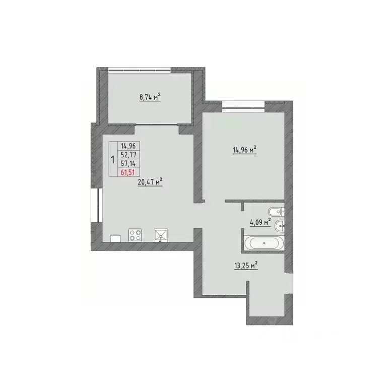 2-к кв. Ивановская область, Иваново Кооперативная ул., 3 (61.51 м) - Фото 1