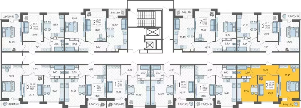 2-комнатная квартира: краснодар, жилой комплекс смородина (51.79 м) - Фото 1