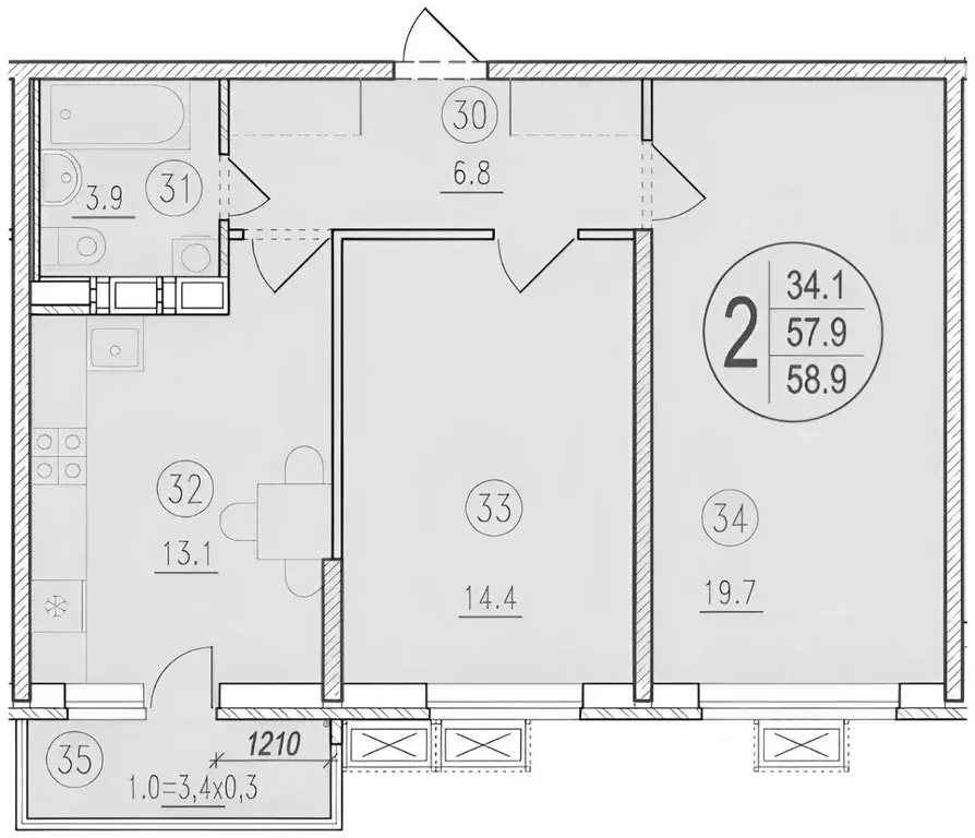 2-к кв. Краснодарский край, Краснодар ул. 2-я Российская, 162 (59.7 м) - Фото 1