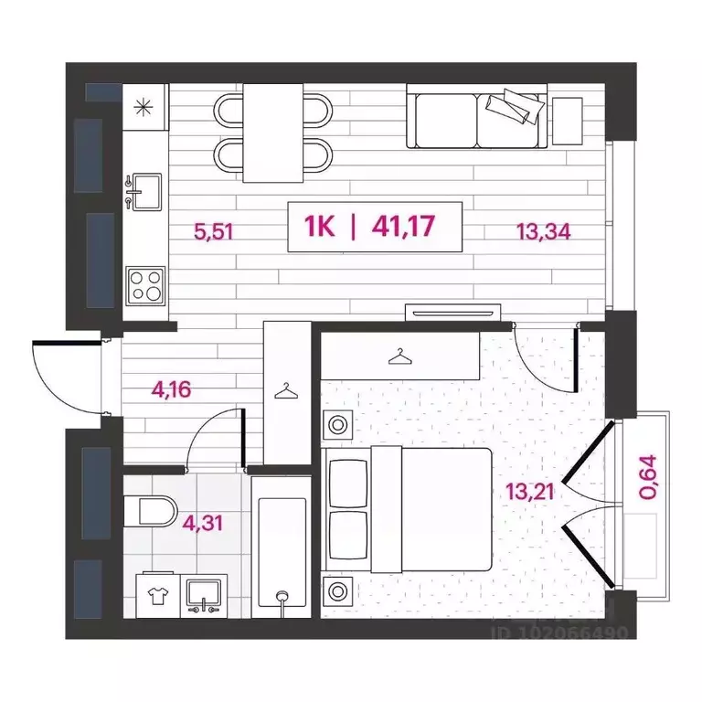 1-к кв. Омская область, Омск Пушкина 77 жилой комплекс (41.17 м) - Фото 0