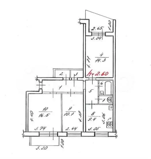 3-к. квартира, 68 м, 1/9 эт. - Фото 0