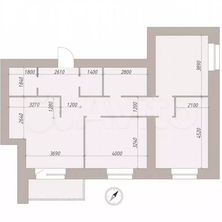 3-к. квартира, 83,2м, 1/9эт. - Фото 1