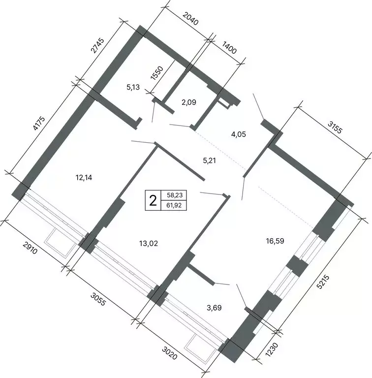 2-комнатная квартира: Екатеринбург, улица Мира, 47/6 (61.3 м) - Фото 1