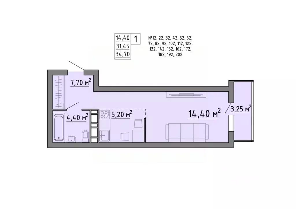 1-к кв. Липецкая область, Липецк Агрономическая ул. (34.95 м) - Фото 1