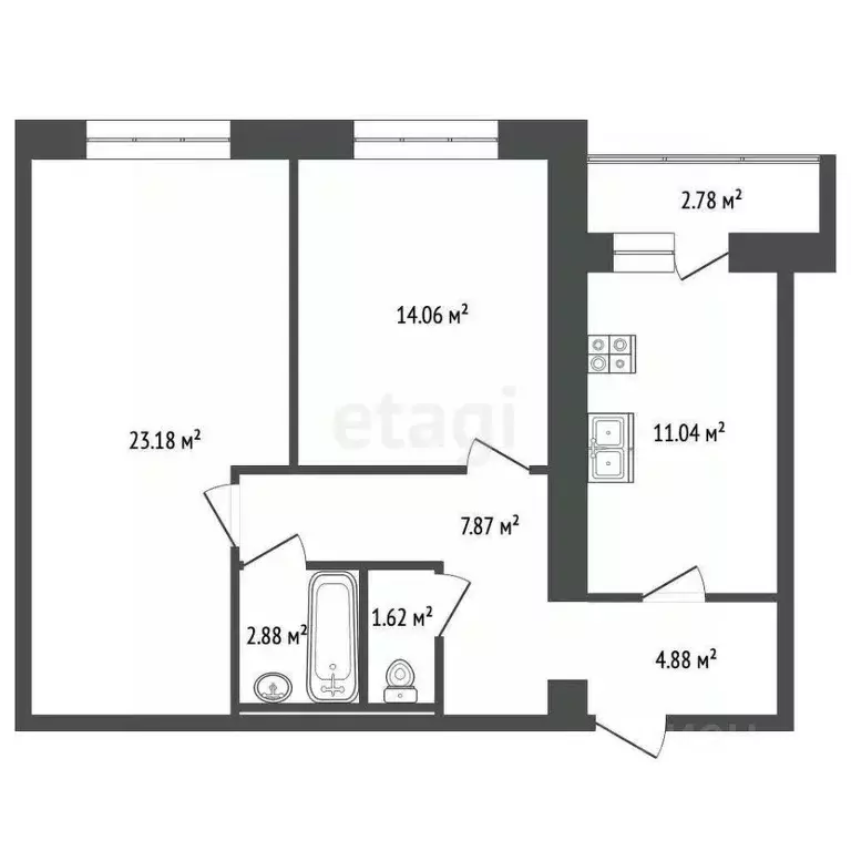 2-к кв. Орловская область, Орел Раздольная ул., 26 (66.3 м) - Фото 1