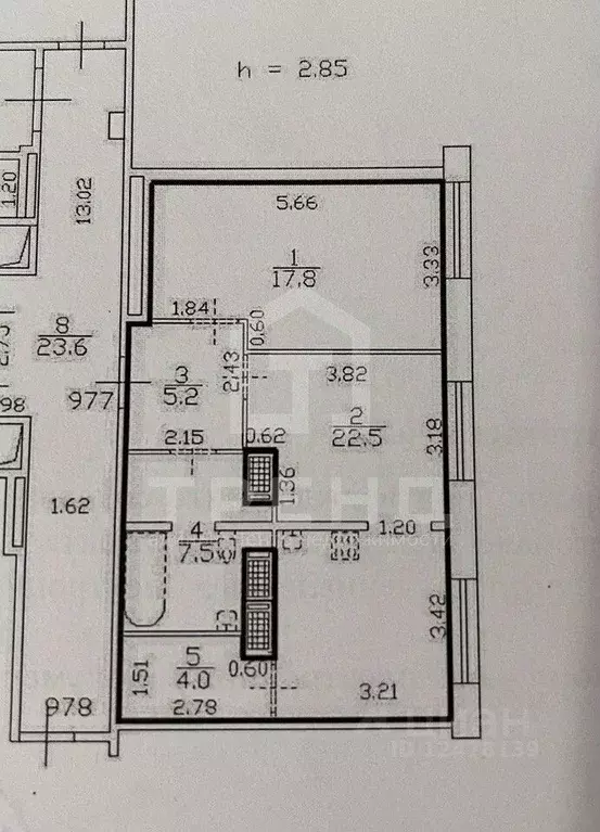 1-к кв. Санкт-Петербург ул. Адмирала Трибуца, 10 (57.0 м) - Фото 2
