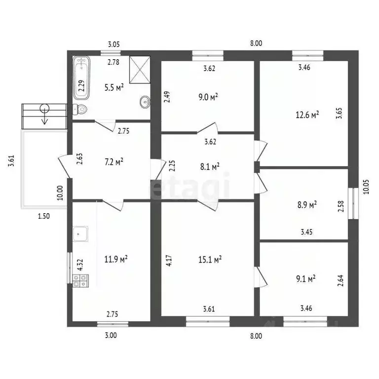 Дом в Крым, Раздольное пгт ул. Фурманова, 58 (87 м) - Фото 1