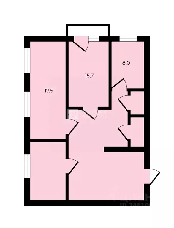 Комната Москва 4-й Стрелецкий проезд, 5 (33.2 м) - Фото 2