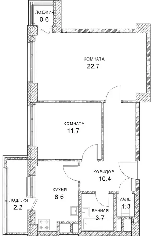 2-к кв. Татарстан, Набережные Челны просп. Сююмбике, 40 (63.0 м) - Фото 1