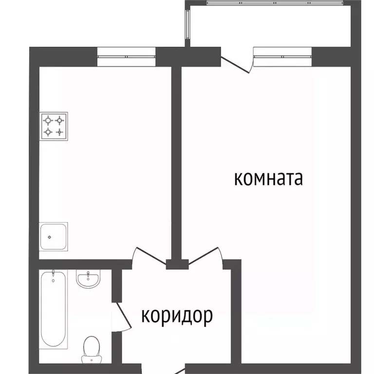 1-к кв. Бурятия, Улан-Удэ 47-й кв-л, ул. Конечная, 1А (33.8 м) - Фото 0