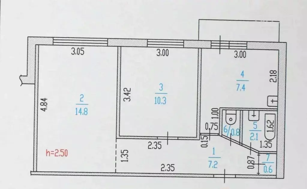 2-к кв. Алтайский край, Барнаул ул. Георгия Исакова, 232 (43.2 м) - Фото 2