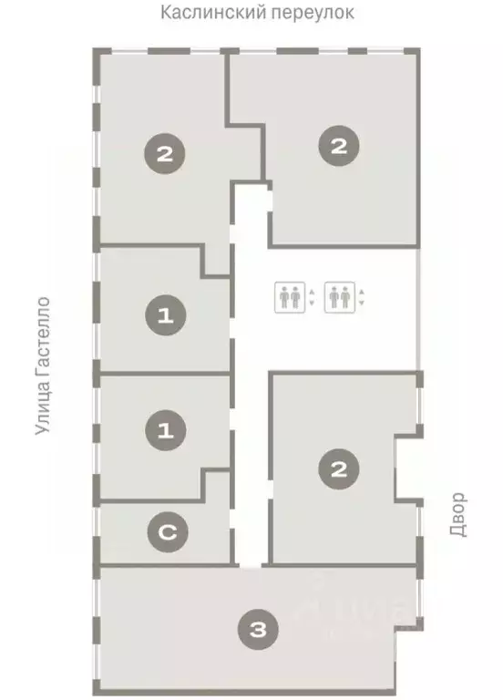 1-к кв. Свердловская область, Екатеринбург ул. Гастелло, 14 (42.87 м) - Фото 2