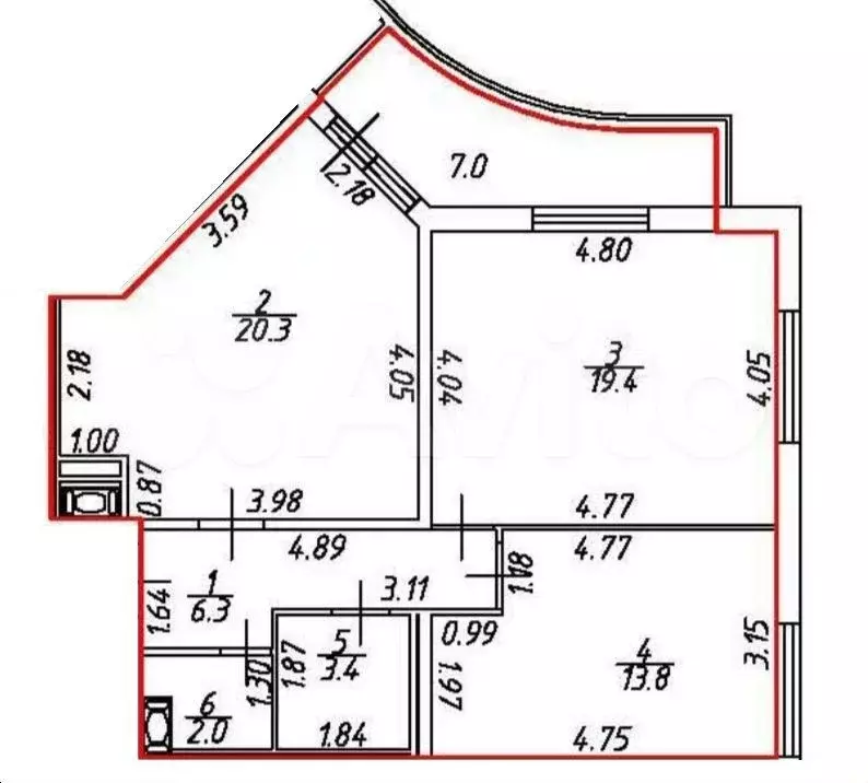 3-к. квартира, 70 м, 3/8 эт. - Фото 0