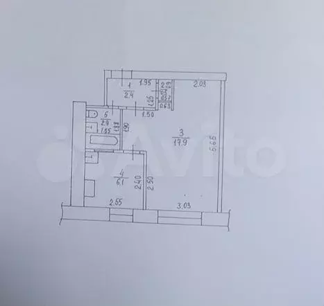 1-к. квартира, 30 м, 2/4 эт. - Фото 0