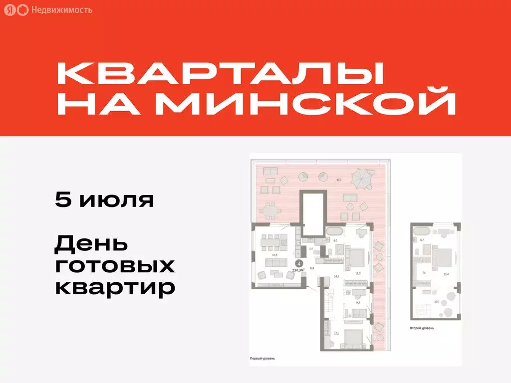 4-комнатная квартира: Тюмень, жилой комплекс На Минской (234.04 м) - Фото 0