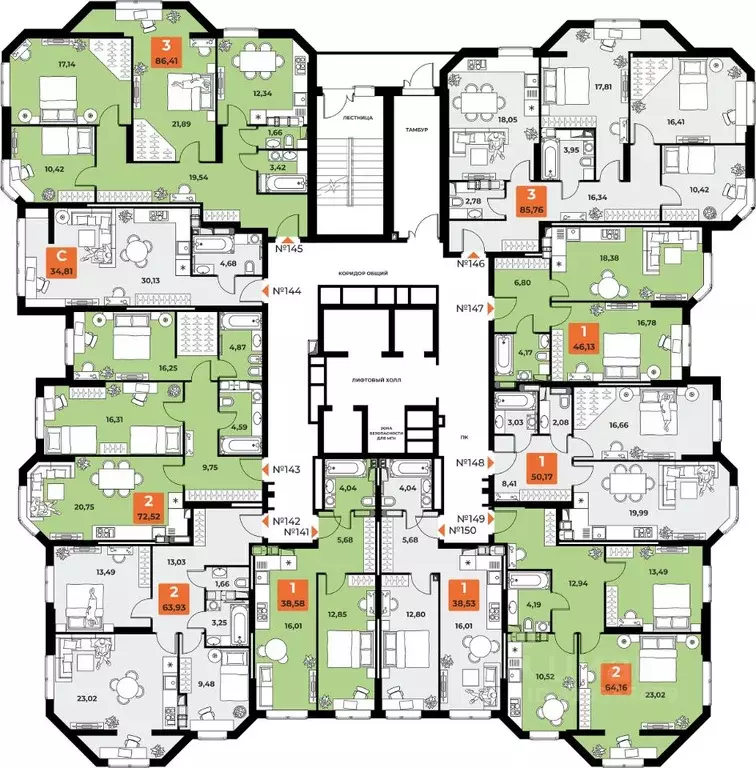 3-к кв. Самарская область, Самара просп. Карла Маркса, 231Б (84.5 м) - Фото 2