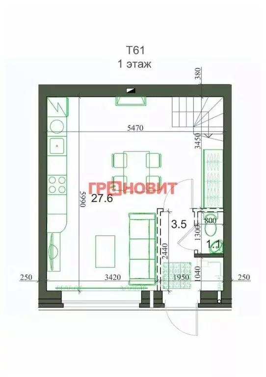 Таунхаус, 58 м - Фото 1
