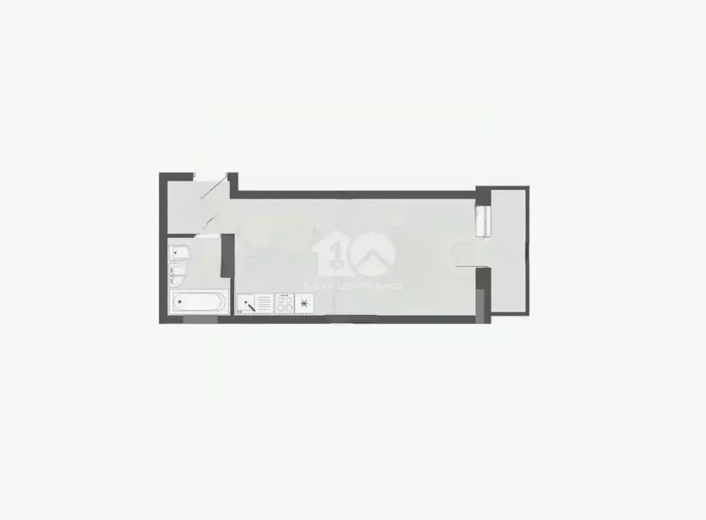 Студия Новосибирская область, Новосибирск ул. Фадеева, 66/9 (30.4 м) - Фото 2