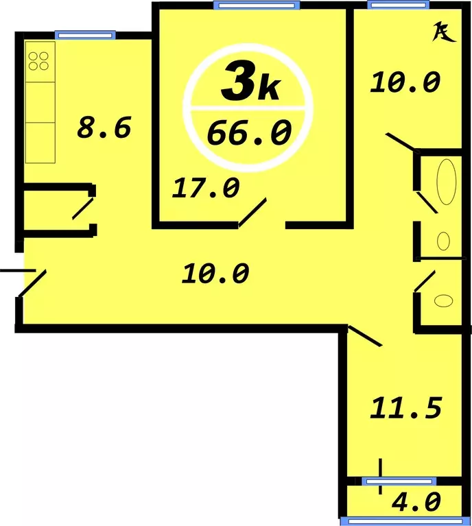 Продаётся 3-к квартира, 65 м - Фото 1