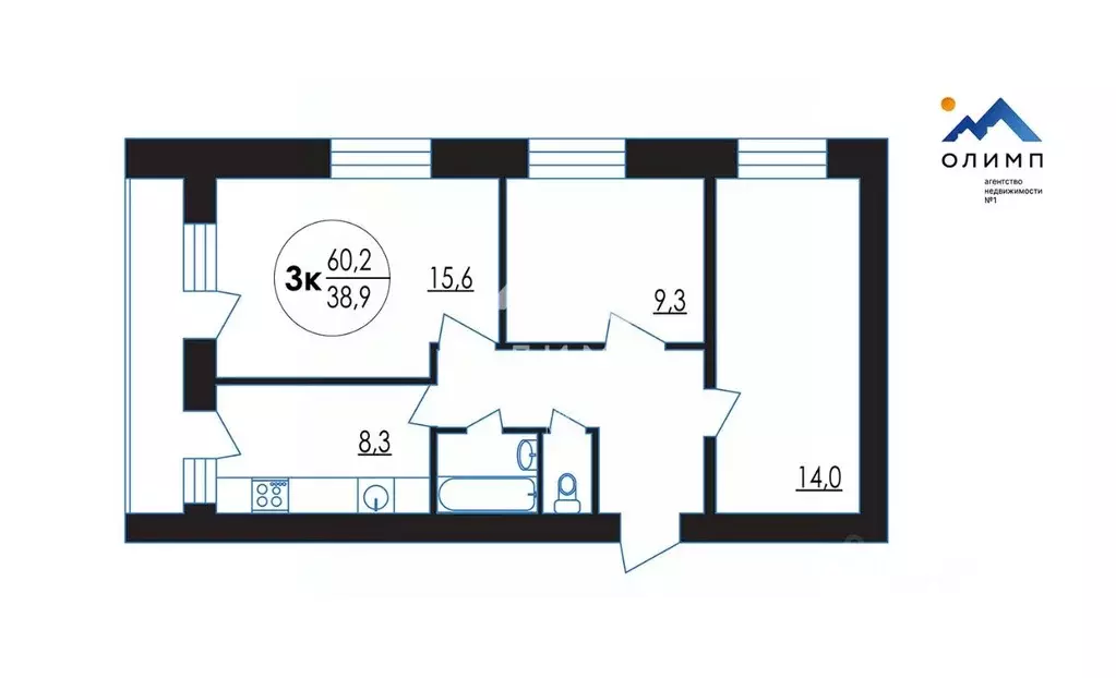 3-к кв. Вологодская область, Харовск Советская ул., 21 (60.2 м) - Фото 2