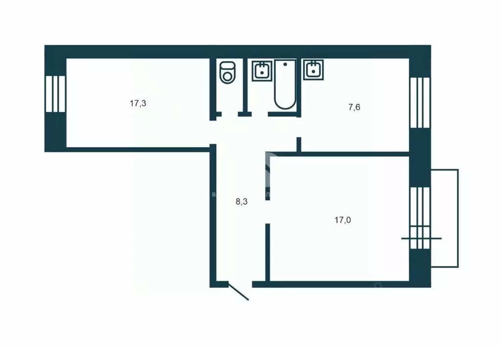 2-к кв. Саха (Якутия), Томпонский район, Джебарики-Хая пгт ул. ... - Фото 2