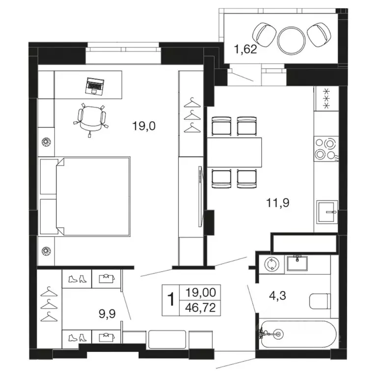 1-к кв. Московская область, Апрелевка Наро-Фоминский городской округ, ... - Фото 1