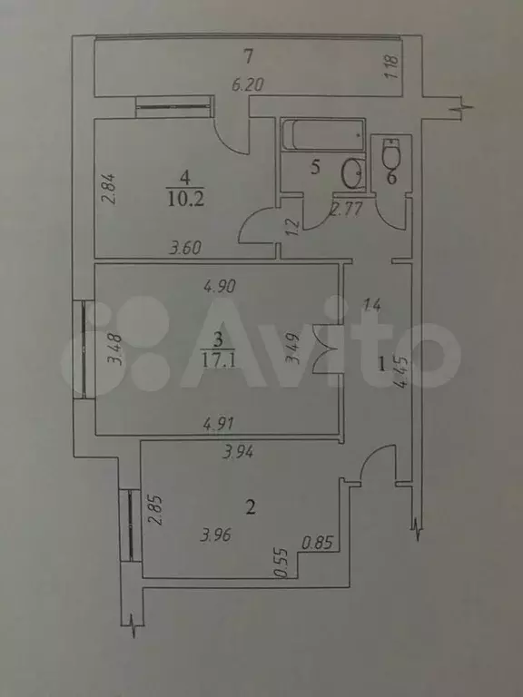 2-к. квартира, 53 м, 1/9 эт. - Фото 0