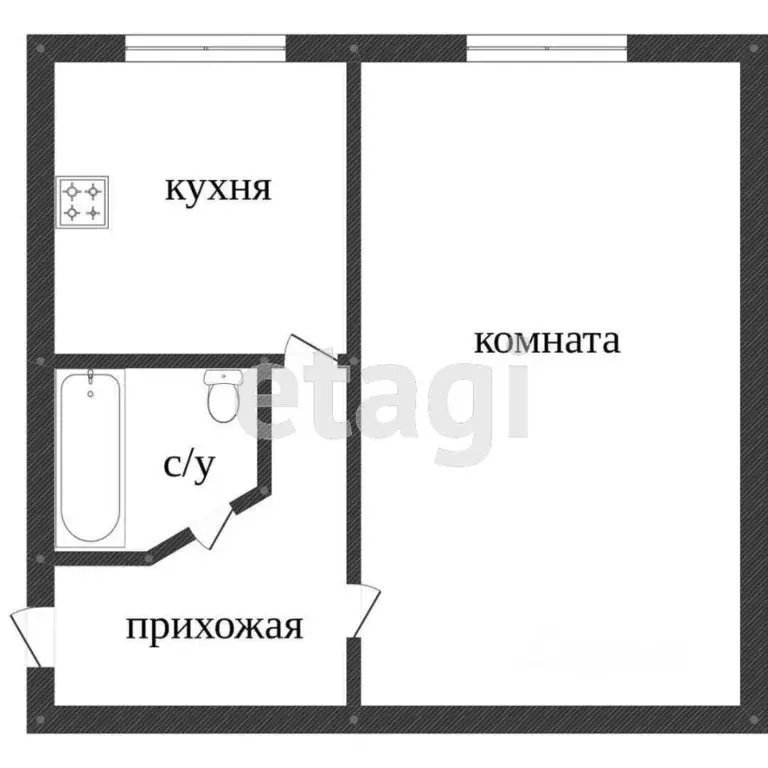 1-к кв. Ханты-Мансийский АО, Сургут ул. 50 лет ВЛКСМ, 10 (29.0 м) - Фото 1