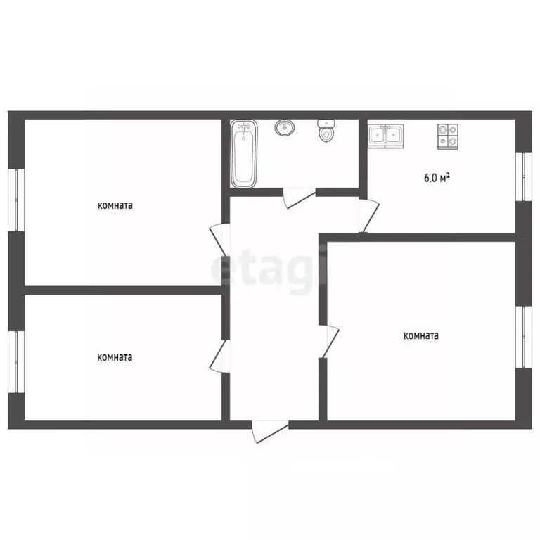 3-к кв. Ярославская область, Рыбинск просп. Революции, 58 (60.3 м) - Фото 2