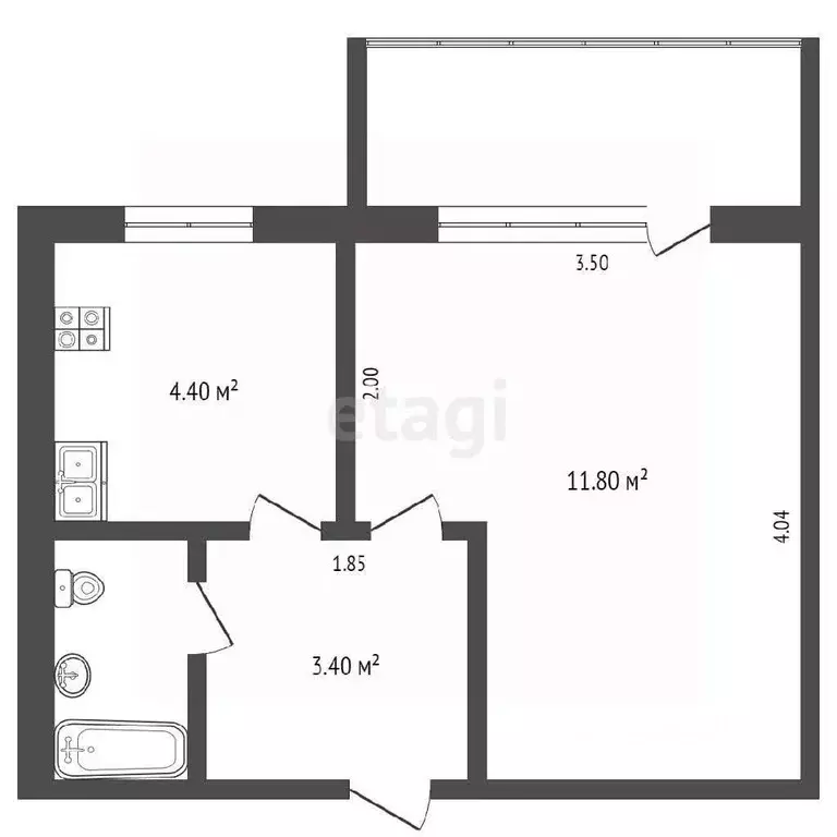 1-к кв. Крым, Бахчисарай ул. Крымская, 8 (21.9 м) - Фото 1