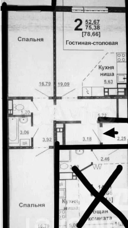 3-к. квартира, 77 м, 4/17 эт. - Фото 0