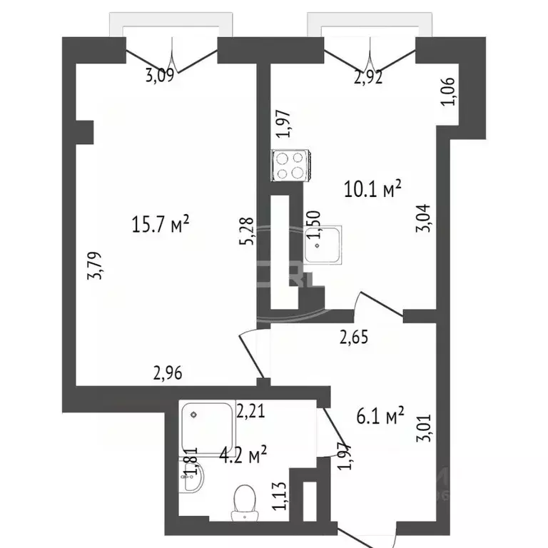 1-к кв. Калининградская область, Калининград Артиллерийская ул., 34 ... - Фото 1