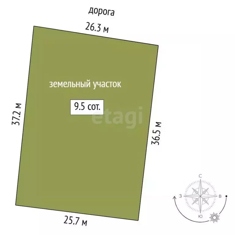 Участок в Тюменская область, Тюмень Луч СНТ, ул. Озерная (9.5 сот.) - Фото 0